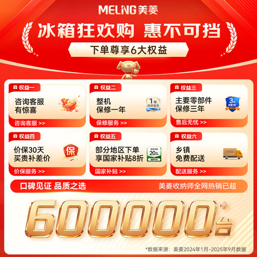 MeiLing Storage Division 609-liter side-by-side door refrigerator dual frequency conversion first-class energy-efficiency energy-saving ultra-large capacity household refrigerator air-cooled frost-free elegant gray BCD-609WPCX national subsidy