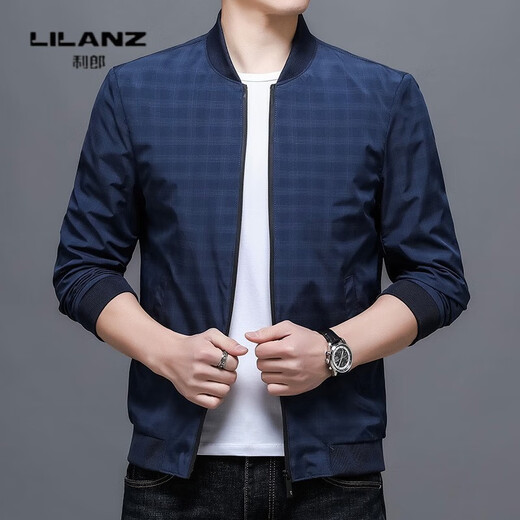 Lilang Herbst-Herrenjacke im koreanischen Stil, trendige Jacke, lässige Herren-Oberteile für junge und mittlere Männer, Schwarz, M (170)