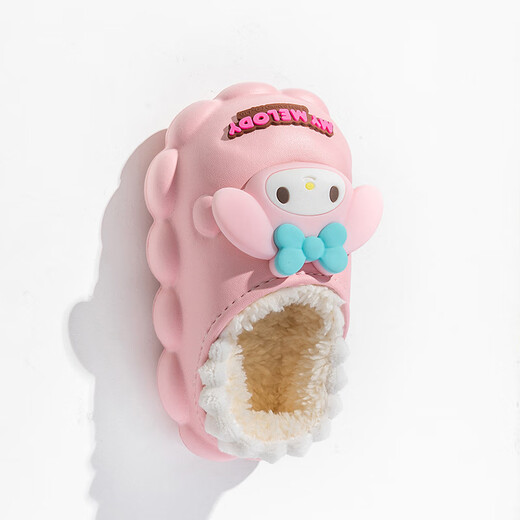 Decorated Wen Plush Cartoon Cotton Slippers for Women Winter Indoor Home Non-slip Rabbit Hair Cotton Slippers Jade Gui Cute Big-eared Dog Purple-Culomi 13.5 150mm