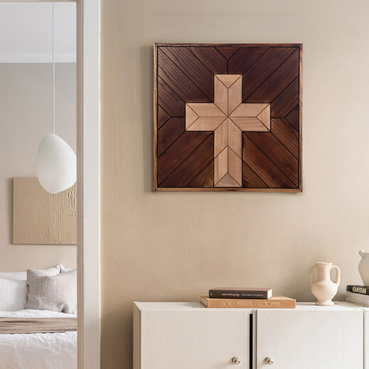 Yusenyi handmade puzzle three-dimensional cross wall decoration painting living room entrance mural desktop photo frame pendulum maroon