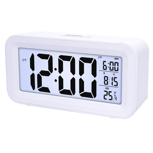 Pengjing New Simple Clock Electronic Alarm Clock for Junior High School Students Wholesale Desktop Living Room Children Snooze Bedside Small Alarm Clock White Battery Model