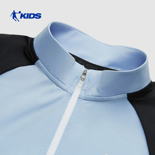 Jordan QIAODAN children's unisex long-sleeved T2026 spring new style children's unisex casual sweatshirt top Breeze Blue 101