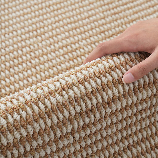 Pupan imitation sisal carpet living room 2025 new wear-resistant no-wash wabi-sabi antique style floor mat bedroom bedside blanket large area pineapple ring - camel color custom size contact customer service