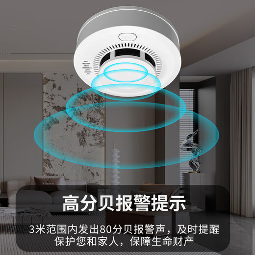 Gangqi Smoke Alarm Smoke Detector National Standard 3C Certified Smoke Alarm Battery Probe Wireless Fire Special Commercial Household Independent Fire Detection Sensor