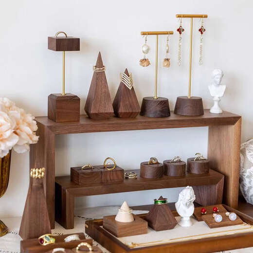 Yusenyi jewelry display stand jewelry ladder storage ornaments jewelry earrings ring window stall heightening shelf 26-piece set combination