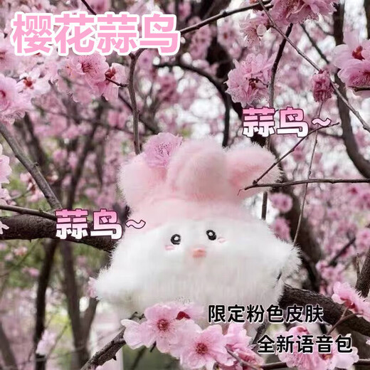 武汉文创蒜鸟发声玩偶纪念品鄂人和平鸟情侣毛绒钥匙扣玩具挂件 限定樱花粉蒜鸟发声玩偶【1个】 送女友闺蜜毛绒钥匙扣背包挂件