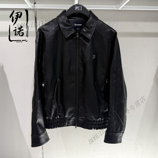 FILA trendy brand 2025 winter men's fashionable casual comfortable loose jacket T11M545702 T11M545702FBK black S