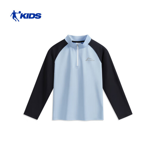 Jordan QIAODAN children's unisex long-sleeved T2026 spring new style children's unisex casual sweatshirt top Breeze Blue 101