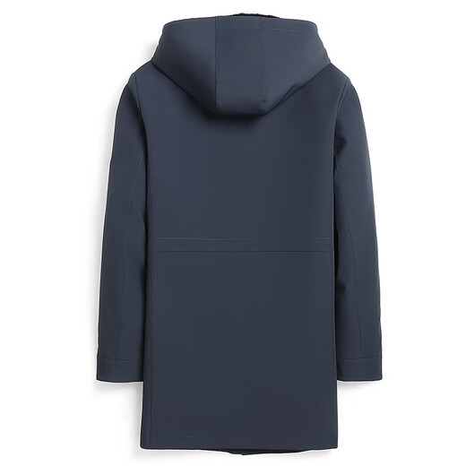 CHEVALPES international first-line brand mid-length new style parka for men with mink whole mink liner fur integrated hooded fur mink navy blue black whole mink + rabbit fur sleeves 3XL 185