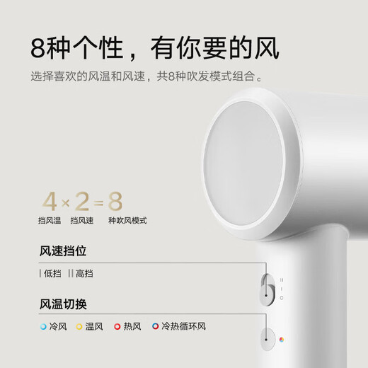 Mijia Xiaomi Hair Dryer H501 SE Home High Wind Negative Ion Hair Care Quick Drying High Power Constant Temperature Control Hair Dryer Chinese Valentine's Day Gifts 38th Festival Recommended Gifts Blue