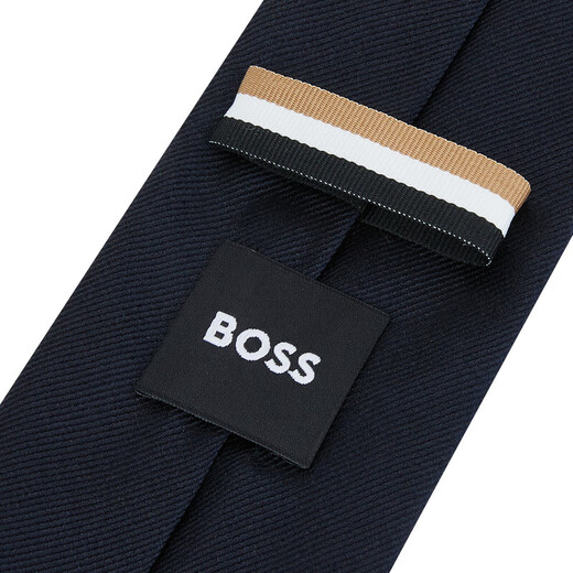 BOSS men's classic silk jacquard business formal tie dark blue 50480283 401 TU