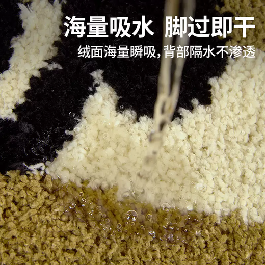 Yusenyi New Chinese Bathroom Absorbent Floor Mat Powder Room Toilet Bathroom Entrance Bathroom Foot Mat Antique Plush Small Carpet Black Second-hand 40CM60CM