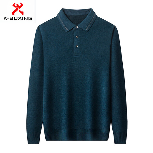 KBXNG Jinba business men's wool sweater 2025 autumn and winter new full wool sweater men's lapel warm business men's black M 170