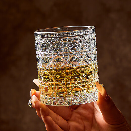 Gemstone pattern glass INS style high-looking foreign wine cup transparent household thickened cocktail beer cup Gemstone cup 200ml*1