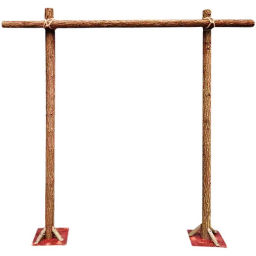 Forest lawn wedding arch wooden frame wood pile flower stand climbing pergola fir pole birch trunk log decorative tree 3.5 meters high 3.5 meters wide diameter 10-12 cm