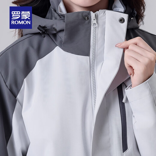 ROMON Outdoor Leisure Jacket Men's 2025 Autumn New Removable Fleece Liner Couple's Mountaineering Jacket Men 7J58659A Black Men's 2XL (180)