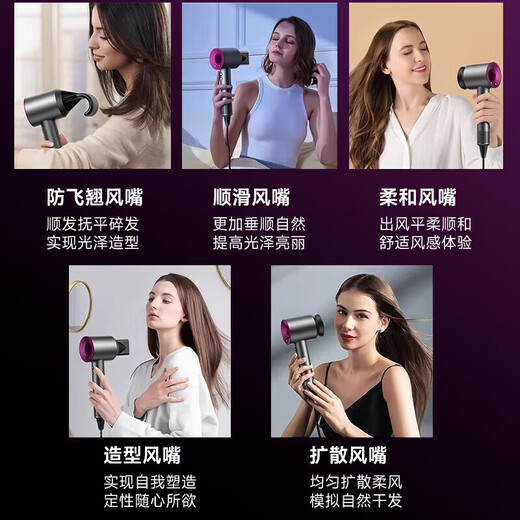 Selected Leifen Hair Dryer Home Silent Negative Ion High Power Hair Dryer Hair Dryer Home Constant Temperature Hair Care Series Hair Salon New High Wind Hair Dryer Rose Red Comes with Stand Cord Length 1.8 Meters