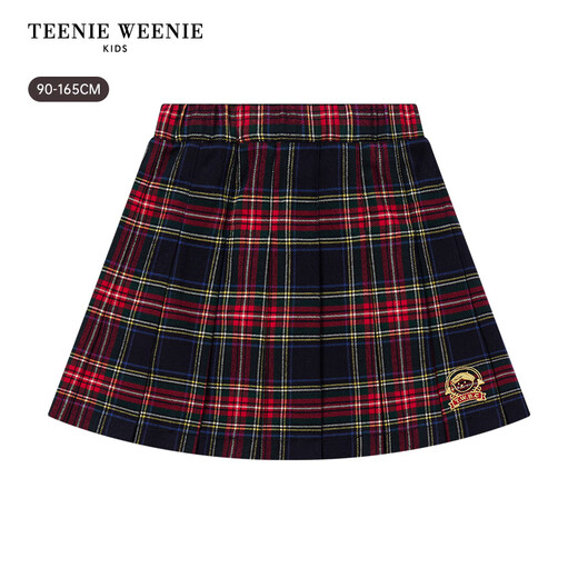 Teenie Weenie Kids Bear Children's Wear 26 New Girls Baby College Plaid A Version Pleated Skirt Mixed Color 130cm