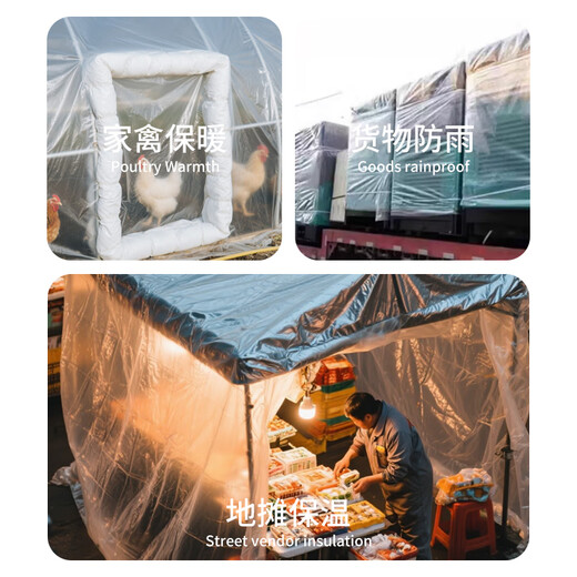 Mandelai transparent plastic cloth greenhouse plastic film waterproof cloth film window sealing thickened rainproof coldproof dustproof insulation film 2*4m
