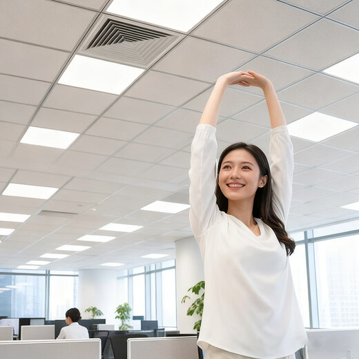 Dengling LED integrated ceiling light panel light 595x595 flat panel light buckle panel light square office recessed lighting white light 48W-single pack