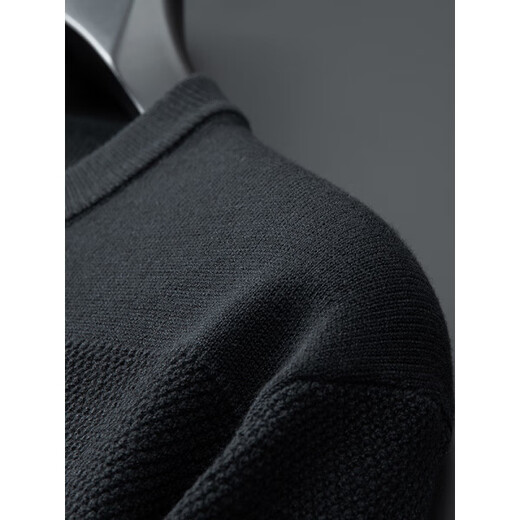 VARWANEO international first-line brand autumn and winter Henry collar sweater men's black button sweater plus fat large size loose casual black XL (120-140) Jin Jin is equal to 0.5 kg