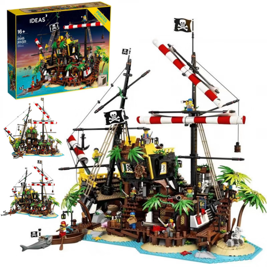 DILANNI Remote Control Harvester Pirates of the Caribbean Series 21322 Pirate Shipwreck Manatee Assembly Toy Building Block Ship Full Height Brick Manatee