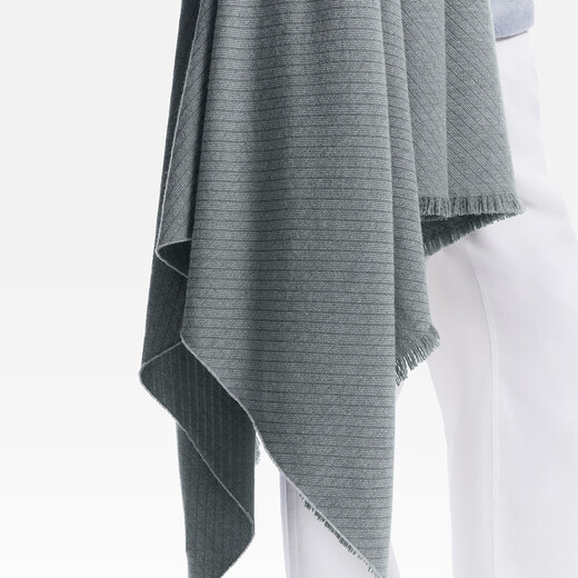 ERDOS men's cashmere milled jacquard blanket 26 years early spring new home striped warm shawl cement gray 180cmX160cm