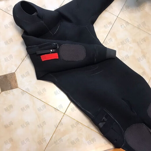 Hangde winter full dry wetsuit one-piece 6MM thickened waterproof and warm wetsuit wear-resistant cold dry suit deep diving without hood (one piece) XXL (height 180-185cm)