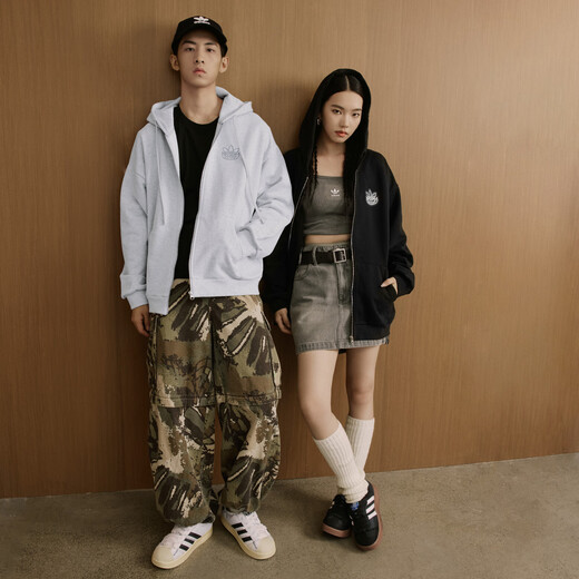 Adidas 2025 New Knitted Sports Hooded Jacket Jacket for Men and Women Autumn Adidas Clover Black L