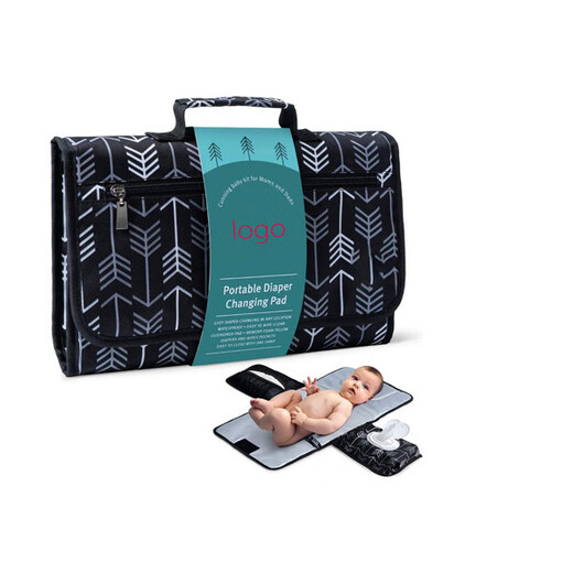 New style portable baby diaper pad, newborn diaper changing pad when going out, can be folded into a mommy handbag, white arrow, one size fits all