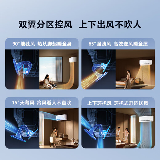 海尔空调 麦浪舒适风 大1匹 一级能效变频 冷暖两用 卧室空调挂机 国家补贴 以旧换新 KFR-26GW/E2-1