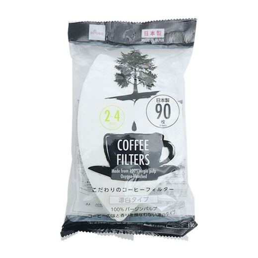 Daiso (daiso) Japan Daiso DAISO unbleached coffee filter paper coffee paper 90 sheets of coffee filter wood color coffee filter paper for 2-4 cups (no bleaching) (37#)