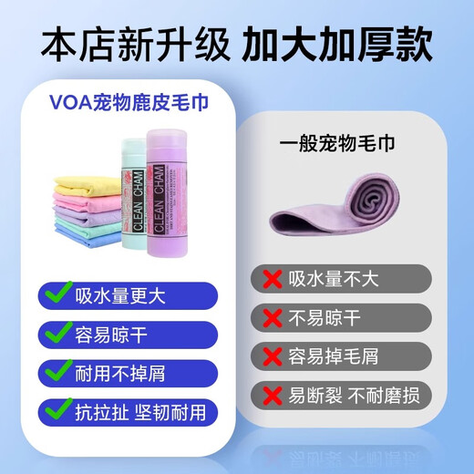 Pet quick-drying absorbent towel quick-drying imitation deerskin cat and dog bath towel large thickened pet special purple