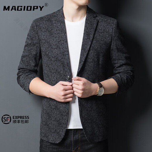 MAGIOPY luxury high-end brand casual suit jacket for men spring and autumn new business young and middle-aged suit men's single suit top black gray high-end gift box M 170 high-end gift box