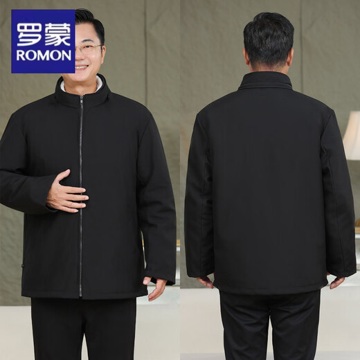 Luo Meng winter fur all-in-one sheepskin jacket, sheep shearling leather jacket, thickened and warm men's wool lining top, padded jacket dad's outfit (black lining) body and sleeves all wool-removable 2XL recommended 140/160Jin Jin equals 0.5 kg