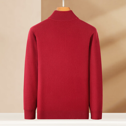 Antonio Cashmere & Sheep Wool Benming Red Series Autumn and Winter Old Money Style Warm Half-Zip Collar Wool Sweater Men's Sweater