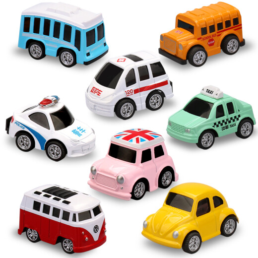 Baolexing alloy car model car model pull-back car children's toy car set baby bus boy toy gift box