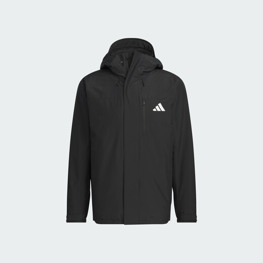 Adidas water-repellent plus velvet liner three-in-one hooded jacket for men and women in autumn and winter Adidas official light sports black XL