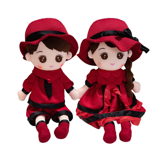 Pupan newlywed bed press dolls, a pair of wedding pillows, golden boy and jade girl dolls, wedding dolls for the newlyweds in the wedding room, strawberry suspenders for men and women, 45 cm small, 15 choices, collect and purchase to get a handbag and a fragrant greeting card