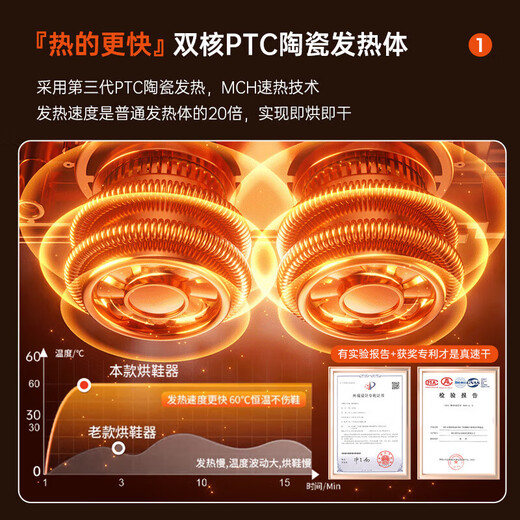 Xiaomi (MI) ecological chain same model household shoe dryer deodorization, sterilization and disinfection new fully automatic shoe dryer shoe drying artifact white-upgraded triple sterilization and deodorization-smart second gear