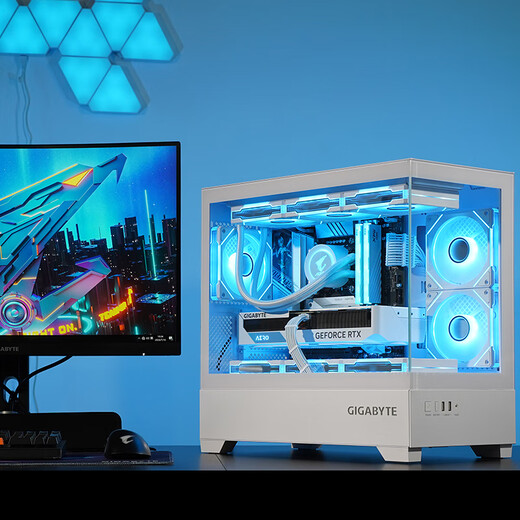 AMD Gigabyte R7 9700X/RTX5060Ti 16G graphics card white delta mobile computer host desktop complete machine sea view room family bucket assembly diy game water cooling three R5 9600X/16G/1T/5060Ti