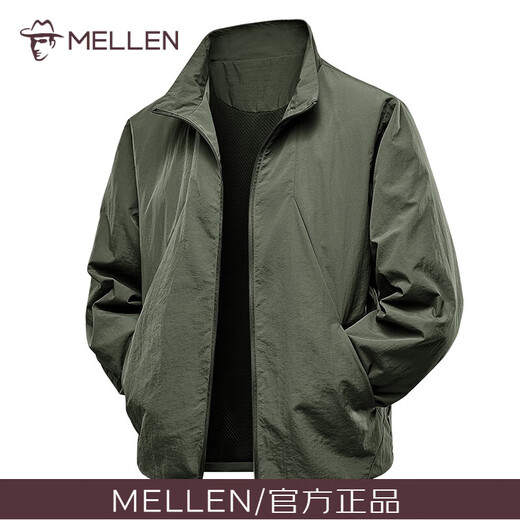 MELLEN high-end jacket men's jacket spring and autumn 2025 new fashion fashion business casual stand collar top men's dark gray L 115-130Jin Jin equals 0.5 kg