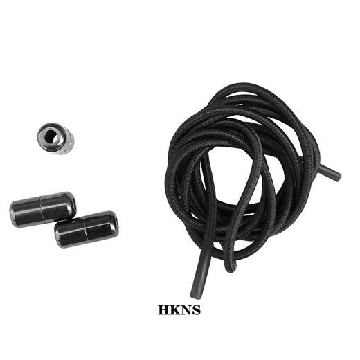 HKNS round lazy shoelaces, leather shoes, sneakers, one-on-one men's and women's elastic elastic straps, no need to tie, no need to tie shoelaces, black 1 pair