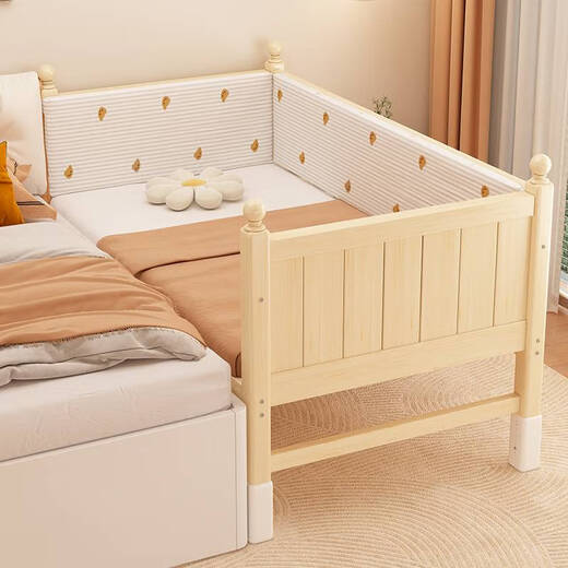 Yusenyi Children's Bed Spliced Bed Adjustable Height Spliced Large Bed Customized Widened Bed Solid Wood Crib with Guardrails Small Bed Three Sided Guardrails and Tail Ladder (Bare Bed) Bracket Structure_180x50cm