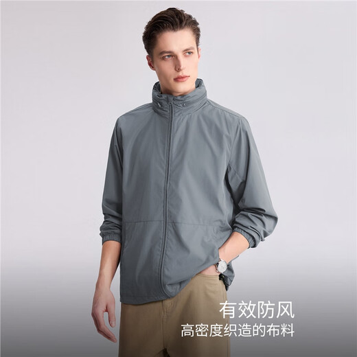 Giordano windproof jacket men's spring new solid color hooded mesh sports windbreaker jacket for men 13075827