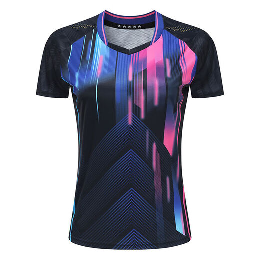 Table tennis uniforms for men and women, short-sleeved quick-drying 2025 national team uniforms, competition uniforms, children's table tennis jersey customization 25003 black unlabeled top M Men's M