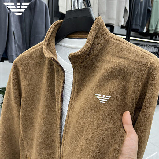 ARMANI EXCHANGE Armani chaqueta polar polar cárdigan de lana para hombre sudadera abrigo de primavera y otoño para hombre deportes casuales al aire libre 8960 gris azul M /165