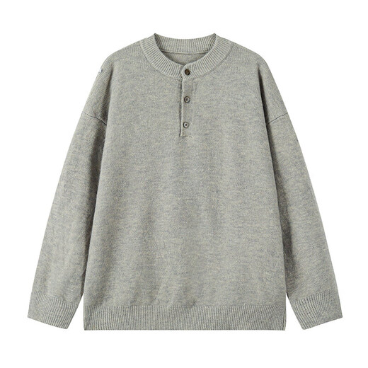 Pugos Lei Jun's same style gray sweater large size Henry collar sweater men's lazy style inner base sweater jacket black M (recommended 95-115Jin Jin equals 0.5 kg)