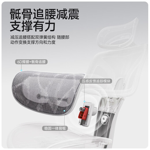 Yipinhui Ergonomic Chair Waist Support Gaming Chair Computer Chair Home Comfortable Sedentary Study Chair Reclining Office Seat Extreme White - Adaptive Lumbar Backrest No Footrest | Nylon Feet | 165 Reclining 155-180 Degrees (Inclusive)