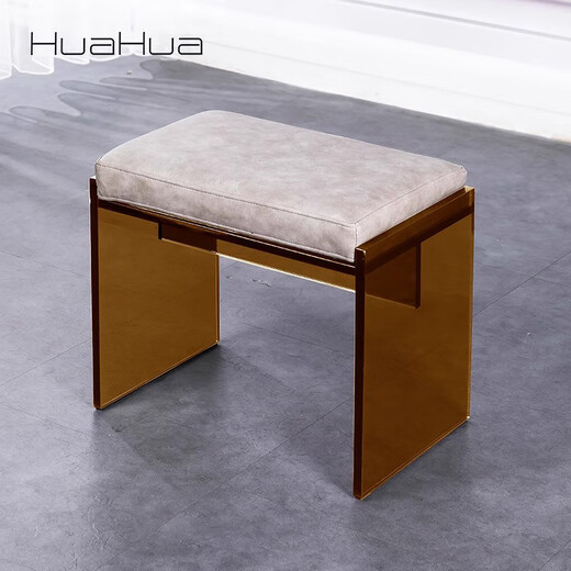 Fantasy Acrylic Shoe Changing Stool Wabi Style Dressing Stool Upholstered Piano Bench Stool Light Luxury Creative Home Porch Transparent Color 48cm